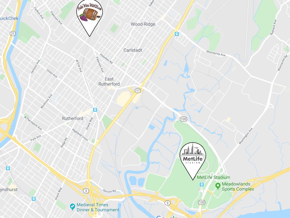 Map to Make Wine With Us pickup location